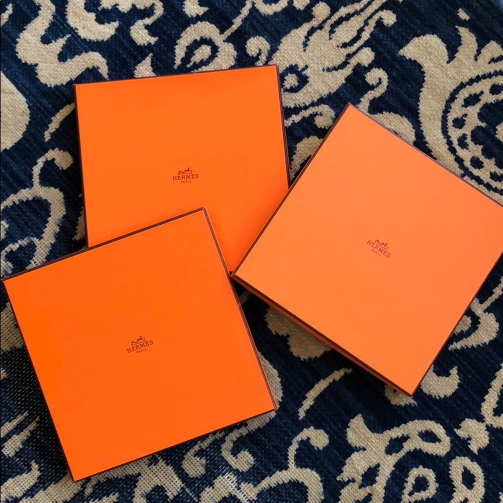 Authentic Hermes scarf box, set of three